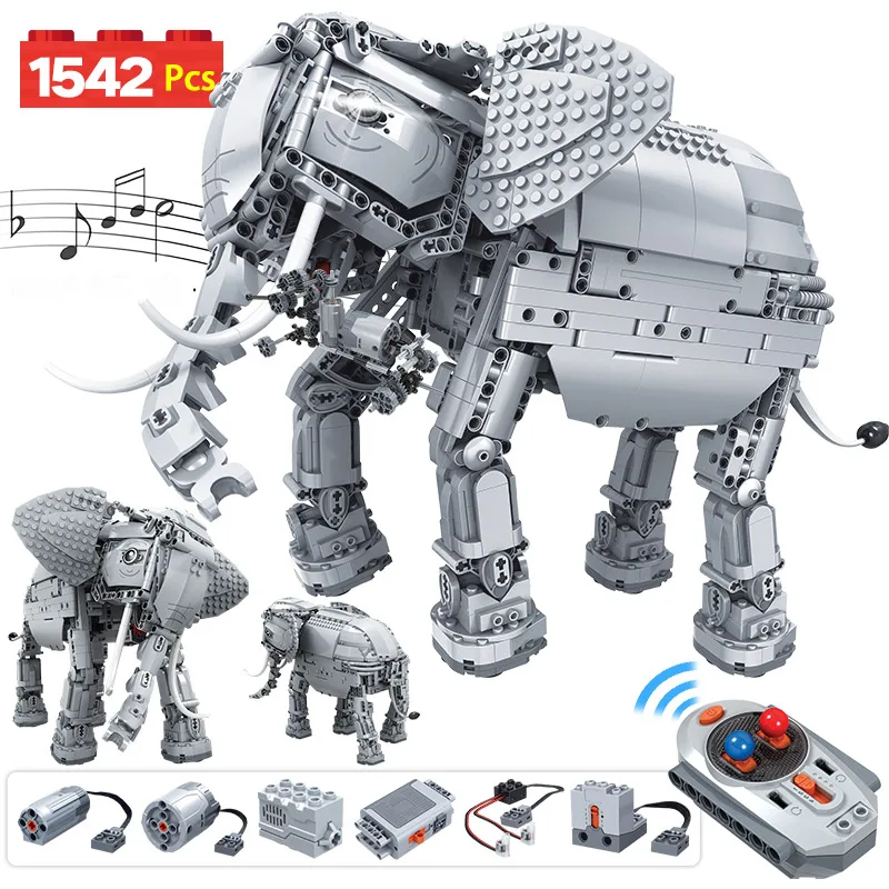 ERBO 1542pcs Creative Electric Remote Control Machinery Building Blocks Technic RC Elephant Animal Bricks Toys for Children
ERBO 1542pcs Creative Electric Remote Control Machinery Building Blocks Technic RC Elephant Animal Bricks Toys for Children