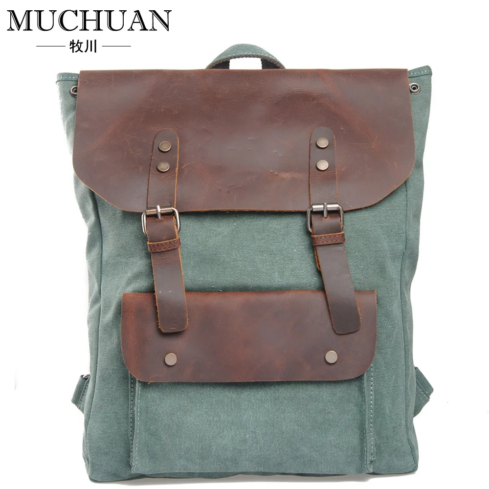 Mu chuan Canvas with Leather Backpack School Bag Women's Fashion Backpack Europe And America College Casual Versatile Travel Bag
Mu chuan Canvas with Leather Backpack School Bag Women's Fashion Backpack Europe And America College Casual Versatile Travel Bag