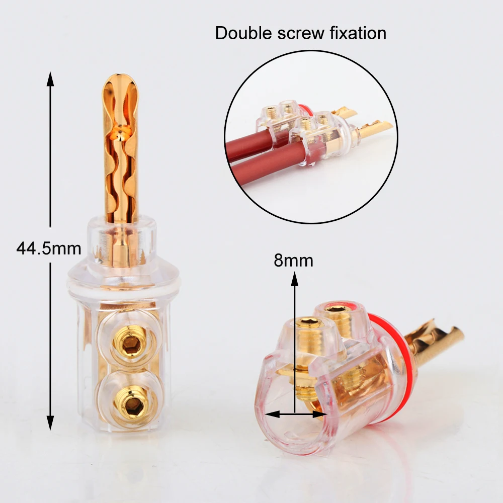 BA1445 High Quality 4Pcs Copper Plated Banana Plugs, Audio Speaker Male Connector plug
BA1445 High Quality 4Pcs Copper Plated Banana Plugs, Audio Speaker Male Connector plug