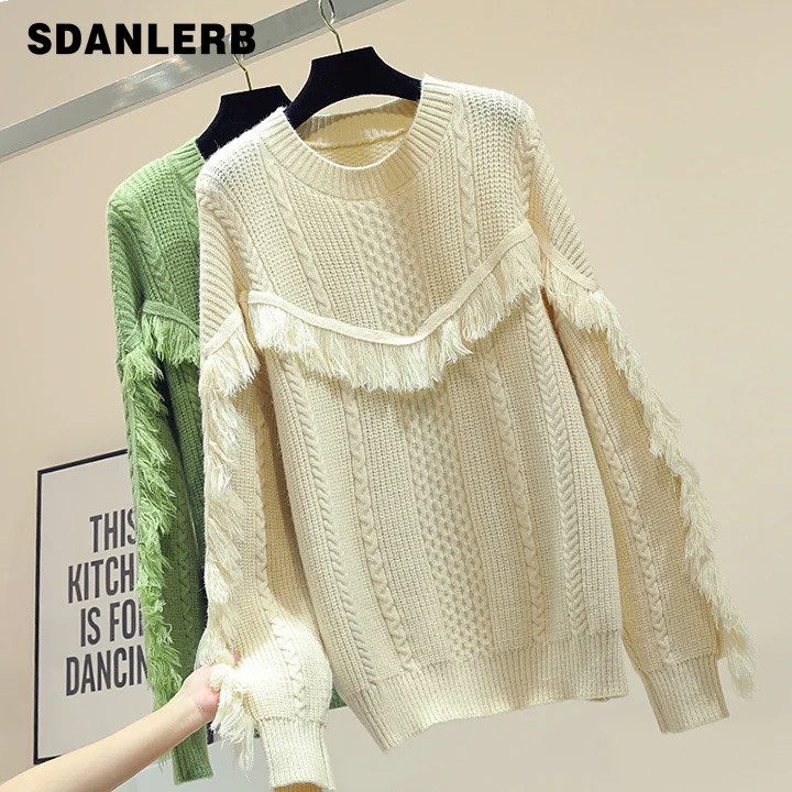 2019 Autumn Winter New Burr Tassel Stitching Knitted Jacket Women's Pullover Sweater Coat Femme Student Loose Jumper
2019 Autumn Winter New Burr Tassel Stitching Knitted Jacket Women's Pullover Sweater Coat Femme Student Loose Jumper