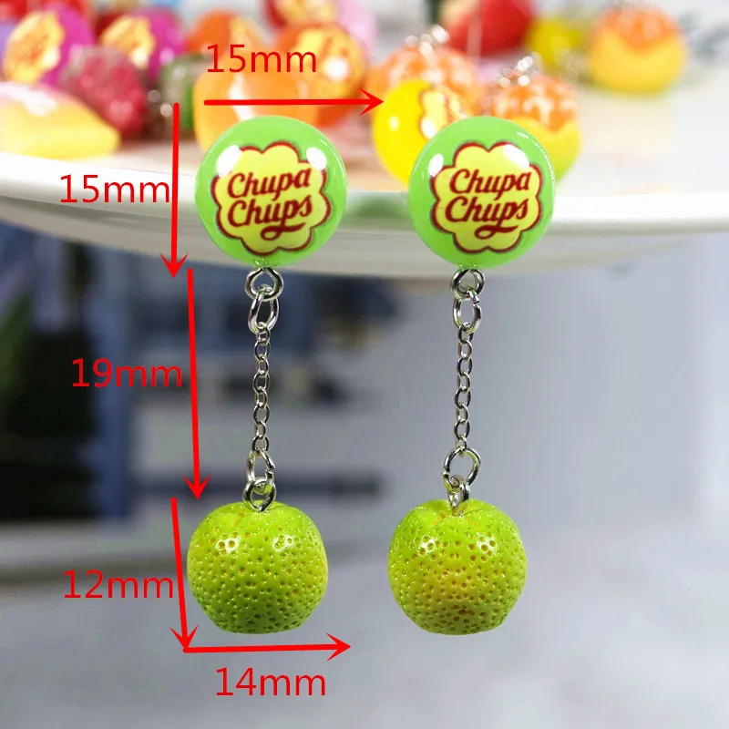1Pair Stud Earring Multicolours Resin Candy Charms With Sweet Fruit Fashion Jewelry Gift 1Pair Stud Earring Multicolours Resin Candy Charms With Sweet Fruit Fashion Jewelry Gift