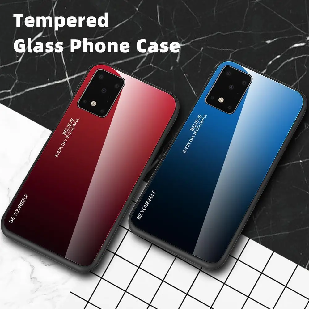 Чехол из закаленного стекла для Samsung Galaxy A30S A50S M30S A20 A30 A40 A50 A60 A70 A80 A90 S10 S20 Plus ультра