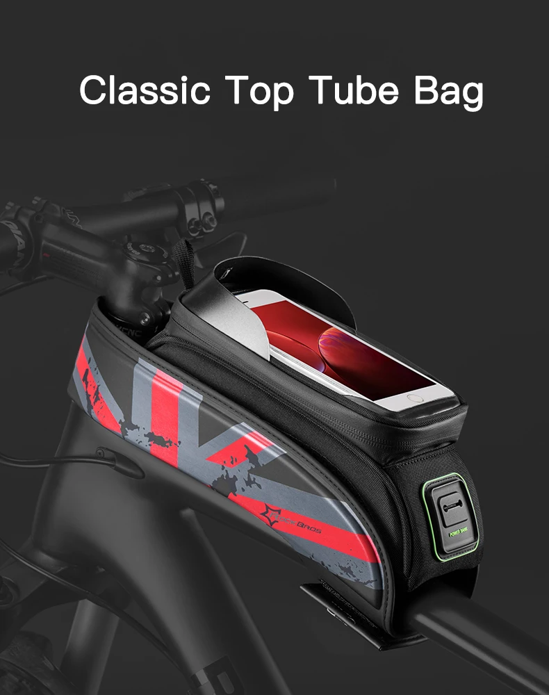 Sale ROCKBROS Phone Bicycle Bike Bags Rainproof 5.8/6.0 Phone Case Touch Screen Cycling Bicycle bags Panniers Frame Bike Accessories 2