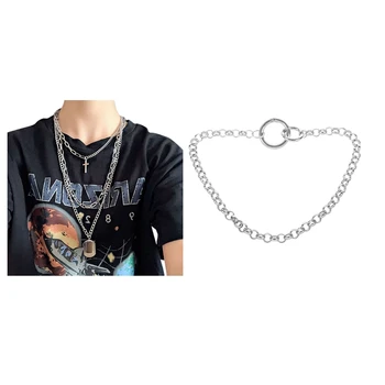 1Pcs Multilayers Punk Silver Color Chains Cross Necklace Couple & 1Pcs Choker Necklace Hip Thick Chain Circle Necklace 
1Pcs Multilayers Punk Silver Color Chains Cross Necklace Couple & 1Pcs Choker Necklace Hip Thick Chain Circle Necklace