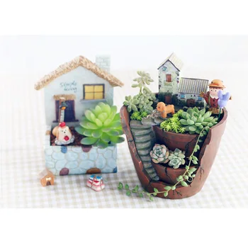 Miniature Resin House Planter Pot Succulent Flower Pot Micro Landscape Decorations Crafts for Desktop Office HYD88
Miniature Resin House Planter Pot Succulent Flower Pot Micro Landscape Decorations Crafts for Desktop Office HYD88