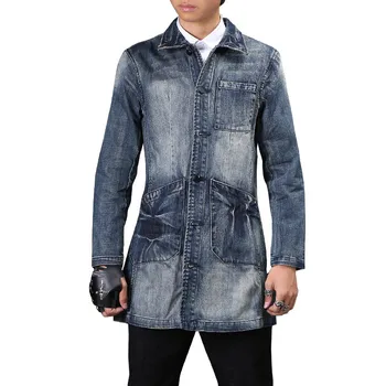 Spring Autumn Men's Denim Jacket 2019 New Retro Slim Mid-Length Outerwear Men's Casual Large Size Single-Breasted Jacket JIA425 
Spring Autumn Men's Denim Jacket 2019 New Retro Slim Mid-Length Outerwear Men's Casual Large Size Single-Breasted Jacket JIA425