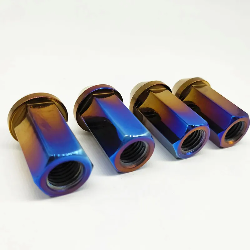 PYTITANS Titanium Gr5 48 мм автомобильные колеса стопорные гайки M12 x 1 5x45 анодированные