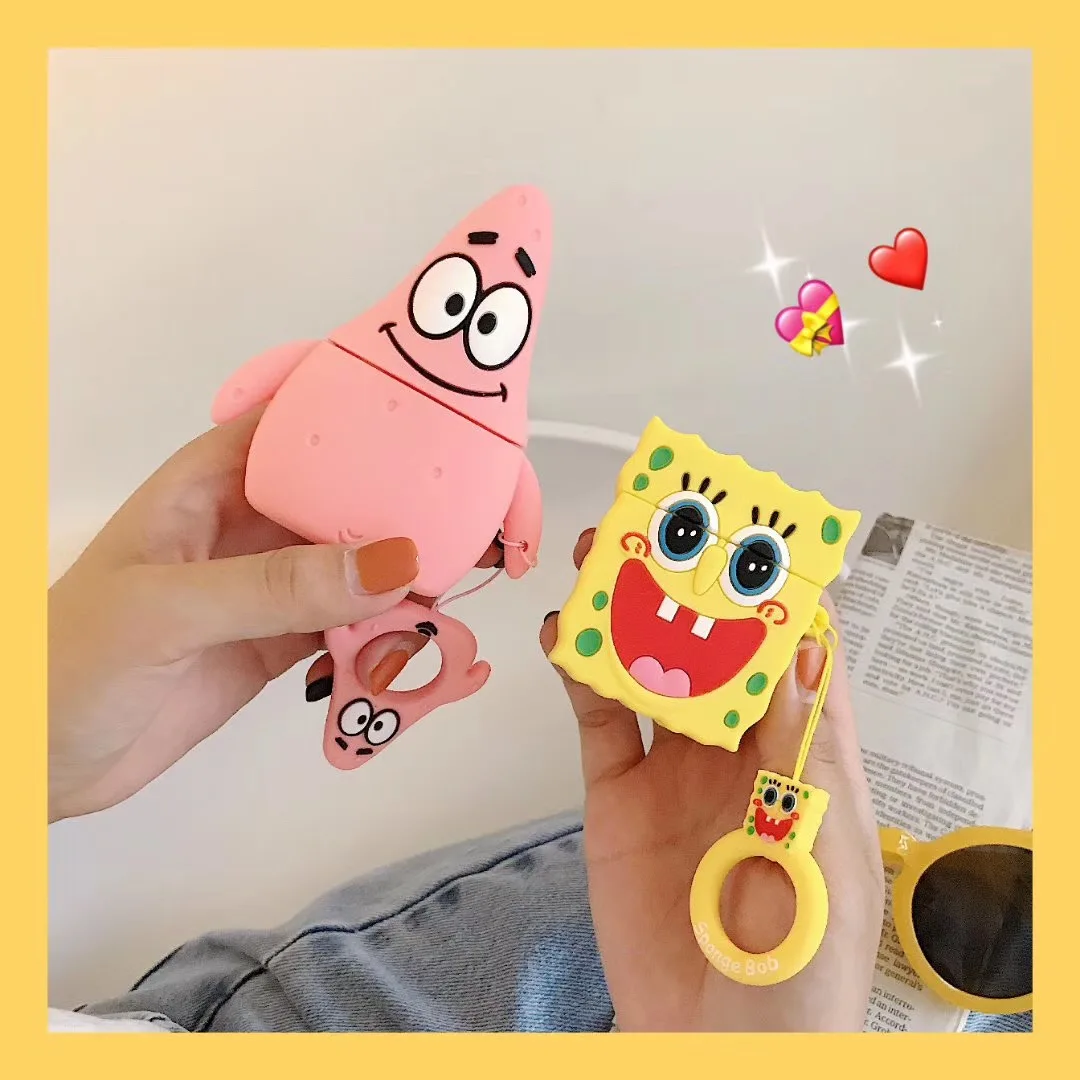 Super cute 3D SpongeBob SquarePants Friends Wireless Bluetooth Headset Silicone Apples Airpods Shockproof Ring Protection Box
Super cute 3D SpongeBob SquarePants Friends Wireless Bluetooth Headset Silicone Apples Airpods Shockproof Ring Protection Box