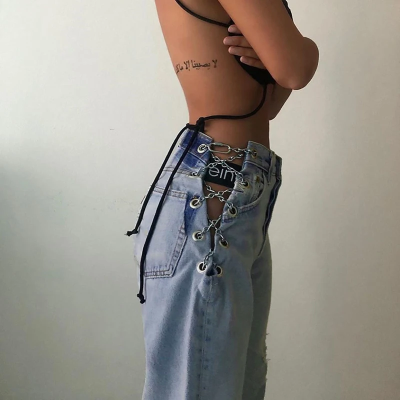 XUXI Autumn 2020 Women High Waist Thin Pants Vintage Straight Cowboy Streetwear Chain Hollow Out Loose Wide Legs Trousers FZ2497
XUXI Autumn 2020 Women High Waist Thin Pants Vintage Straight Cowboy Streetwear Chain Hollow Out Loose Wide Legs Trousers FZ2497