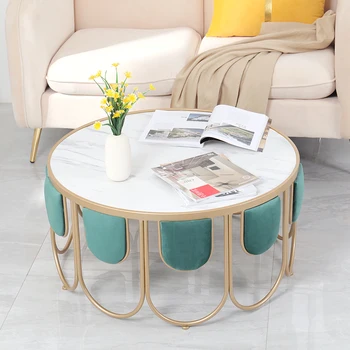 Nordic marble tea table multi-functional practical modern simple creative round tea table edge combination preferred
Nordic marble tea table multi-functional practical modern simple creative round tea table edge combination preferred