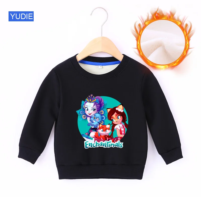 

Boys Girls Plush Sweatshirt Children T Shirt Hoodies Kids Girl Clothes Girls Sweatshirts Winter Long Sleeves Keep Warm Sweater