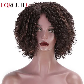 FORCUTEU Short Afro Curly Wig Synthetic Natural Black Four Colors Wig for Black Women Side Part Party Hair Cosplay Wig
FORCUTEU Short Afro Curly Wig Synthetic Natural Black Four Colors Wig for Black Women Side Part Party Hair Cosplay Wig