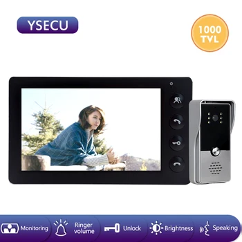 YSECU 7''Wired 1000TVL Black Video Intercom Doorbell Camera Color LCD Indoor Monitor Unlock Two-Way Talking Video Door Phone
YSECU 7''Wired 1000TVL Black Video Intercom Doorbell Camera Color LCD Indoor Monitor Unlock Two-Way Talking Video Door Phone