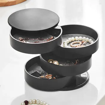 New 4-Layer Rotatable Jewelry Storage Box Fashion Necklace Earring Makeup Jewelry Accessory Container Creative Organizer 
New 4-Layer Rotatable Jewelry Storage Box Fashion Necklace Earring Makeup Jewelry Accessory Container Creative Organizer