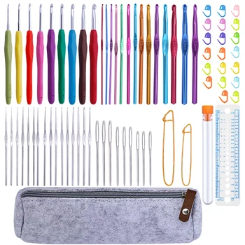 LMDZ 72 Pcs Crochet Hooks Set Crochet Hooks Kit Plus Large Eye Blunt Needles Marking Clips Tools Set with Crochet Accessories
LMDZ 72 Pcs Crochet Hooks Set Crochet Hooks Kit Plus Large Eye Blunt Needles Marking Clips Tools Set with Crochet Accessories