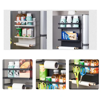 2 Tier Metal Kitchen Rack Magnetic Fridge Organizer Spice Rack Paper Towel Roll Holder Refrigerator Storage Shelf Door Hang Rack
2 Tier Metal Kitchen Rack Magnetic Fridge Organizer Spice Rack Paper Towel Roll Holder Refrigerator Storage Shelf Door Hang Rack