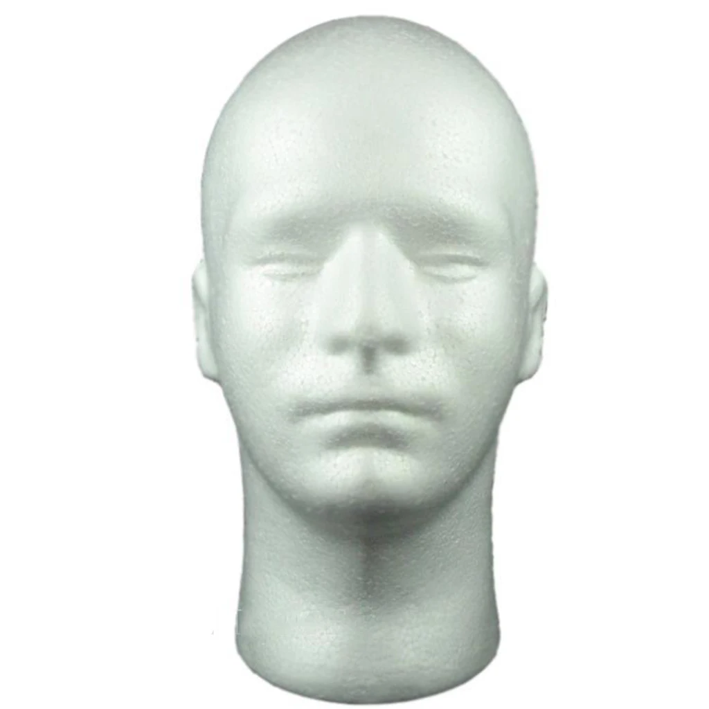 Male Styrofoam Mannequin Head Cosmetics Model Wig Display Glasses Hat
