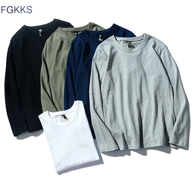 FGKKS New Men T-Shirt Tops Spring Autumn Brand Men's Solid Color Simple Basic Cotton Long-Sleeved Tee shirt Male
FGKKS New Men T-Shirt Tops Spring Autumn Brand Men's Solid Color Simple Basic Cotton Long-Sleeved Tee shirt Male