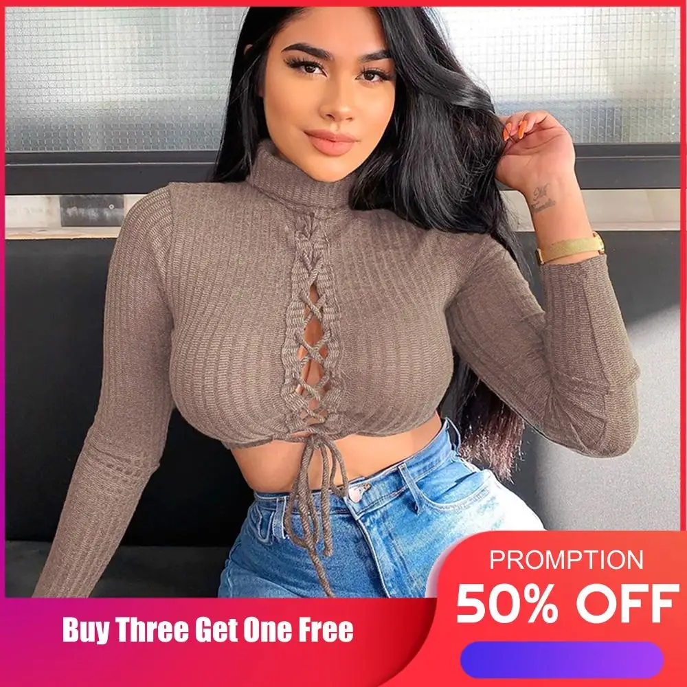 Three Ratels Solid Brown Strap Ribbed Blouse Long Sleeve Crop Top Womens Trend Comfortable Casual Cropped Shirt Streetwear
Three Ratels Solid Brown Strap Ribbed Blouse Long Sleeve Crop Top Womens Trend Comfortable Casual Cropped Shirt Streetwear