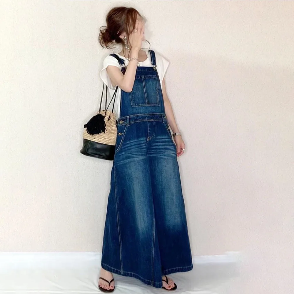 Autumn 2020 Suspender Cute Denim Dress Japanese Loose Ladies Long Dresses Casual Pockets Ankle-Length Fall Female Jeans Dress
Autumn 2020 Suspender Cute Denim Dress Japanese Loose Ladies Long Dresses Casual Pockets Ankle-Length Fall Female Jeans Dress