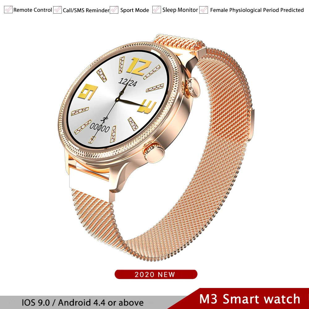 M3 Smart Watch Women Lovely Bracelet Heart Rate Monitor IP67 Waterproof Sleep Monitoring Smartwatch For IOS Android Metal Band
M3 Smart Watch Women Lovely Bracelet Heart Rate Monitor IP67 Waterproof Sleep Monitoring Smartwatch For IOS Android Metal Band