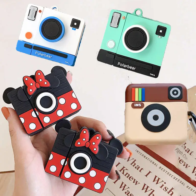 3D Cute Cartoon Minnie Mouse Camera Shape Wireless Earphone Case for Apple Airpods 1 2 Headset Earpods Protective Cover Shell
3D Cute Cartoon Minnie Mouse Camera Shape Wireless Earphone Case for Apple Airpods 1 2 Headset Earpods Protective Cover Shell