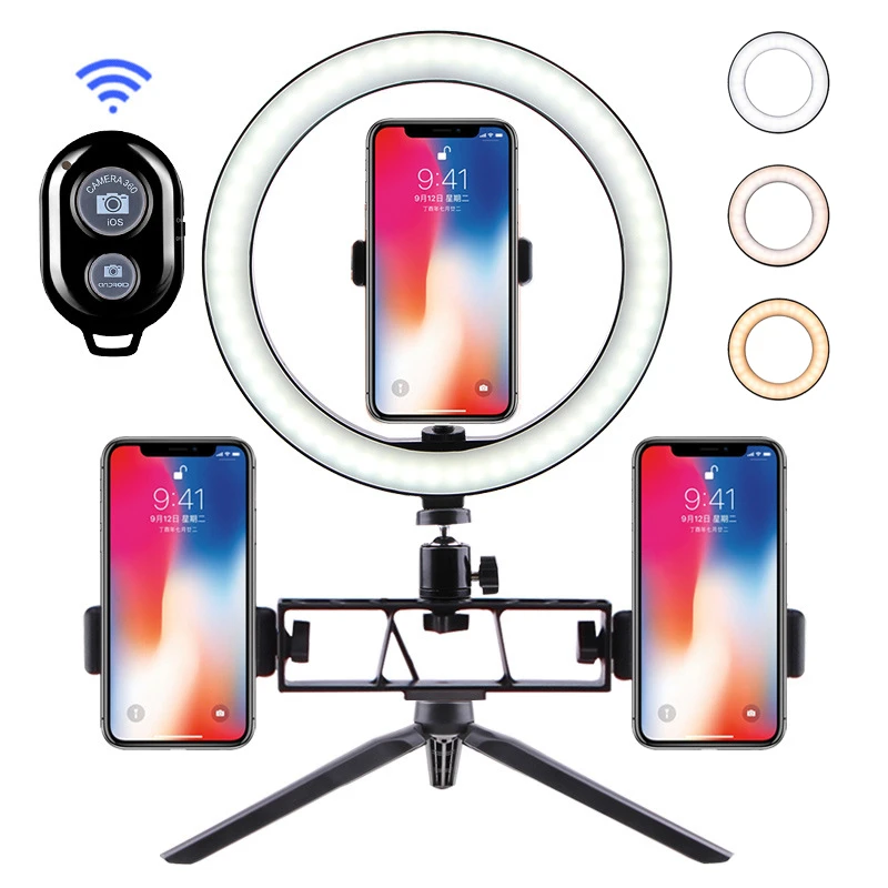 Selfie Bluetooth Remote 26CM 3Position Photography Lighting Phone Ringlight Tripod Stand Photo Led Ring Light Lamp Youtube Live
Selfie Bluetooth Remote 26CM 3Position Photography Lighting Phone Ringlight Tripod Stand Photo Led Ring Light Lamp Youtube Live