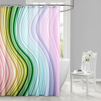 Anti Mildew Home Gradient Polyester With Hooks Bathroom Decor Waterproof Fabric Shower Curtain Hotel Easy Install Separate 
Anti Mildew Home Gradient Polyester With Hooks Bathroom Decor Waterproof Fabric Shower Curtain Hotel Easy Install Separate