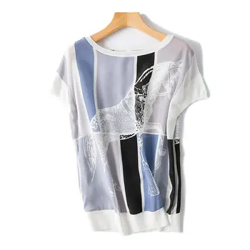 New women's clothing European and American high-end boutique Steed printed 100% silk short sleeve shirt
New women's clothing European and American high-end boutique Steed printed 100% silk short sleeve shirt