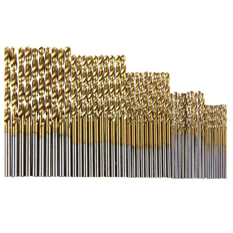 50Pcs 1/1.5/2/2.5/3mm Titanium Coated HSS Drill Bit Set Tool Twist Drill Bit Woodworking Tools for Plastic Metal Wood
50Pcs 1/1.5/2/2.5/3mm Titanium Coated HSS Drill Bit Set Tool Twist Drill Bit Woodworking Tools for Plastic Metal Wood