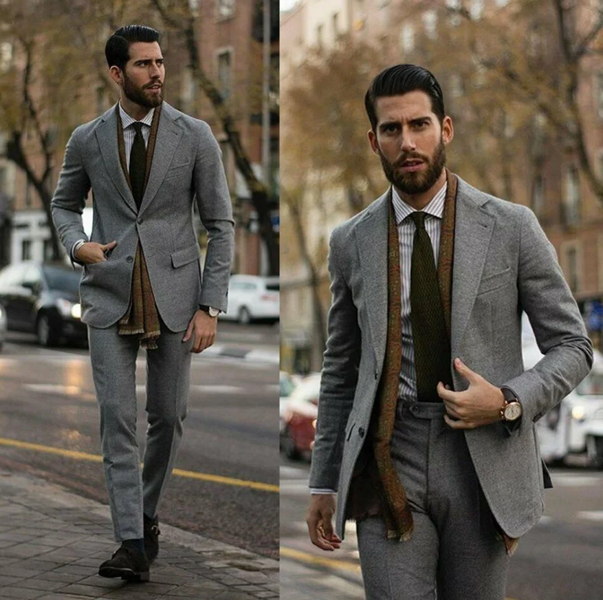 2020 Mens Gray Cashmere Blend Tweed Suits Formal Office Business Two Button Notch Lapel Work Wear Suits
2020 Mens Gray Cashmere Blend Tweed Suits Formal Office Business Two Button Notch Lapel Work Wear Suits
