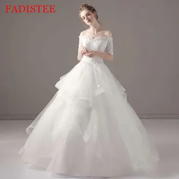 Plus Size Elegant Boat Neck Wedding Dress Vestidos De Novia свадебное платье Half Sleeves A-Line Tulle Tiered Bridal Gowns 
Plus Size Elegant Boat Neck Wedding Dress Vestidos De Novia свадебное платье Half Sleeves A-Line Tulle Tiered Bridal Gowns