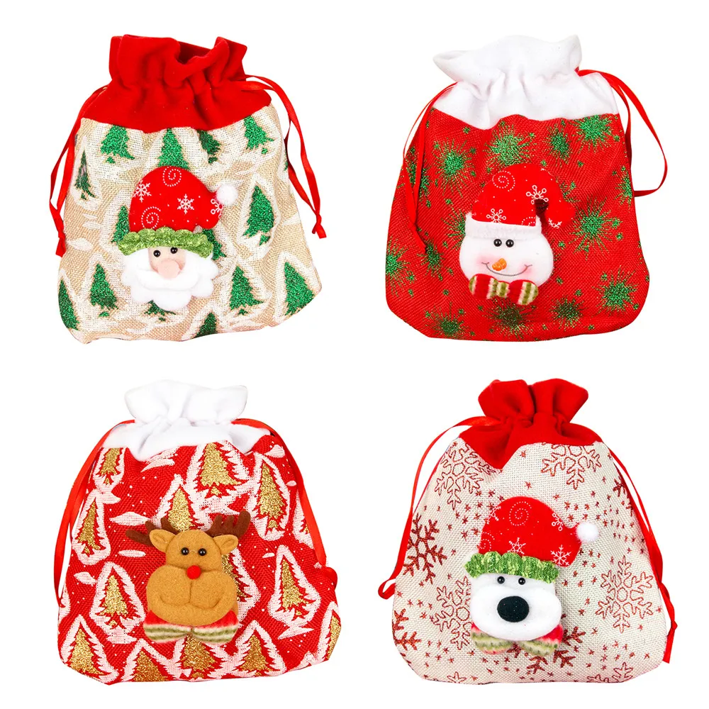 New Linen Cartoon Christmas Candy Drawstring Bag Handbag Santa Gift Bags Bunch Of Rope Gift For Children Happy New Year 2020
New Linen Cartoon Christmas Candy Drawstring Bag Handbag Santa Gift Bags Bunch Of Rope Gift For Children Happy New Year 2020