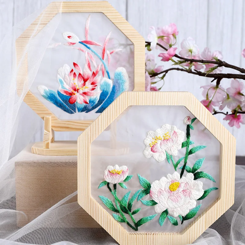 Chinese Flower DIY Embroidery Sewing Kit with Embroidery Frame Hoop Needlework Cross Stitch Set Handcraft Art Painting Home Deco
Chinese Flower DIY Embroidery Sewing Kit with Embroidery Frame Hoop Needlework Cross Stitch Set Handcraft Art Painting Home Deco