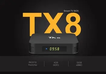 TX8 Android 9.0 Box Rockchip RK3318 4G/64G Dual WIFI BT 4.0 HDMI 2.0 Smart TV Box
TX8 Android 9.0 Box Rockchip RK3318 4G/64G Dual WIFI BT 4.0 HDMI 2.0 Smart TV Box