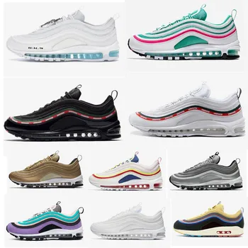 

INRI Jesus 97 Women Men Running Shoes Bred UNDEFEATED 97s Triple Black Sliver Bullet Sean Wotherspoon mens Sports Sneakers