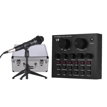 External Sound Card USB Audio Interface + Wired Condenser Microphone + Microphone Desktop Tripod Stand + Monitor Earphone
External Sound Card USB Audio Interface + Wired Condenser Microphone + Microphone Desktop Tripod Stand + Monitor Earphone
