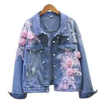 Idopy 2020 New Denim Jacket 3D Beading Pink Embroidery Hole Design Jean Coat Causal Women Outwear Fashion Top Clothes
Idopy 2020 New Denim Jacket 3D Beading Pink Embroidery Hole Design Jean Coat Causal Women Outwear Fashion Top Clothes