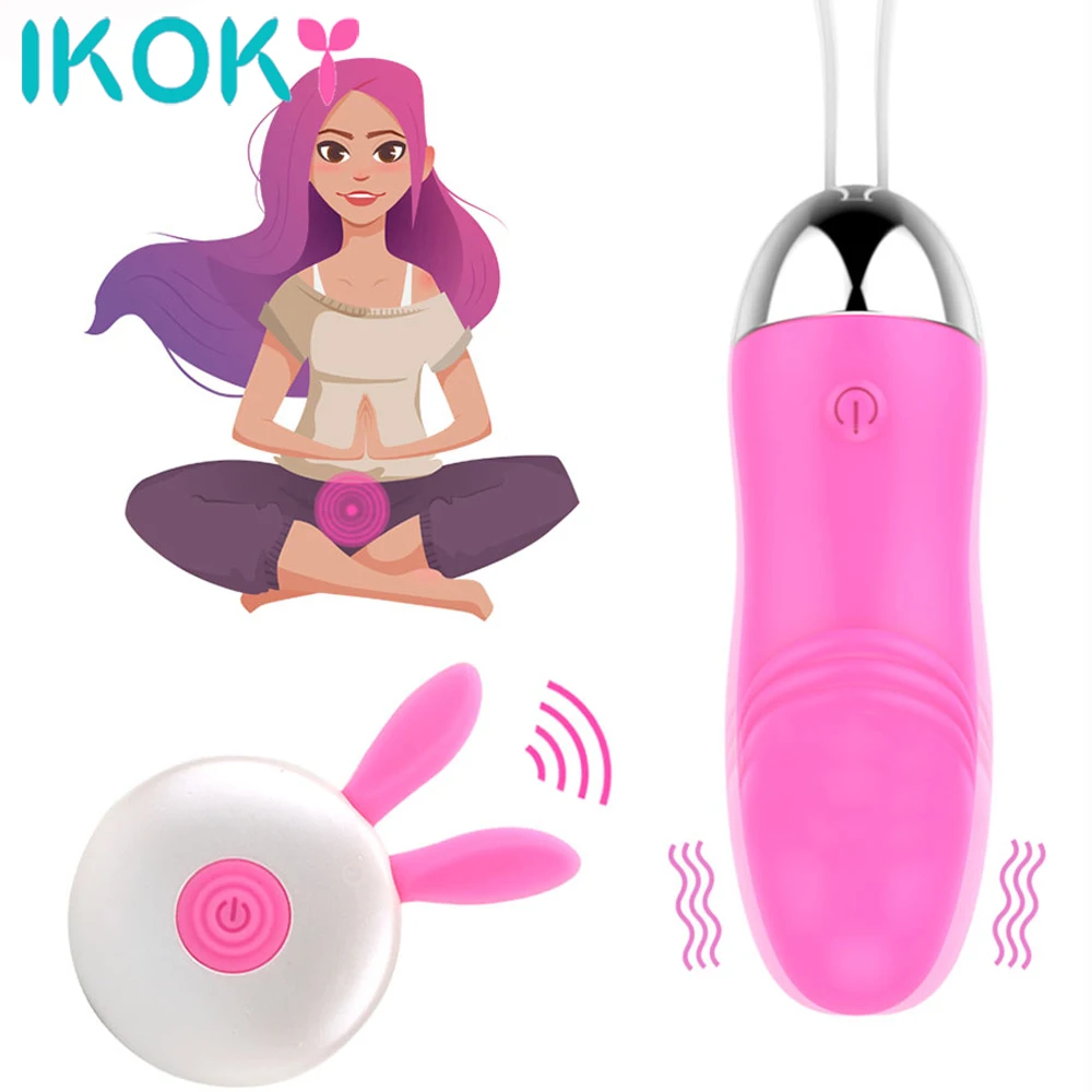 

IKOKY Clitoris G-Spot Stimulate Kegel Ball Dildo Vibrator Sex Toys for Women Female Masturbator 12 Frequency Remote Control