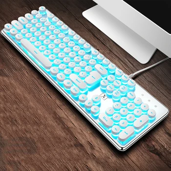 Wired Mechanical Keyboard For PC Steampunk Style Gaming Backlit Keyboards Transparent Crystal Panel Rich Shortcut Keys 
Wired Mechanical Keyboard For PC Steampunk Style Gaming Backlit Keyboards Transparent Crystal Panel Rich Shortcut Keys