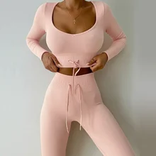 Women Sexy Yoga Sets 2Pcs Sportswear Energy Seamless Suits Candy Color Gym Sets With Drawstring Hips Push Up Leggings+Crop Tops
Women Sexy Yoga Sets 2Pcs Sportswear Energy Seamless Suits Candy Color Gym Sets With Drawstring Hips Push Up Leggings+Crop Tops