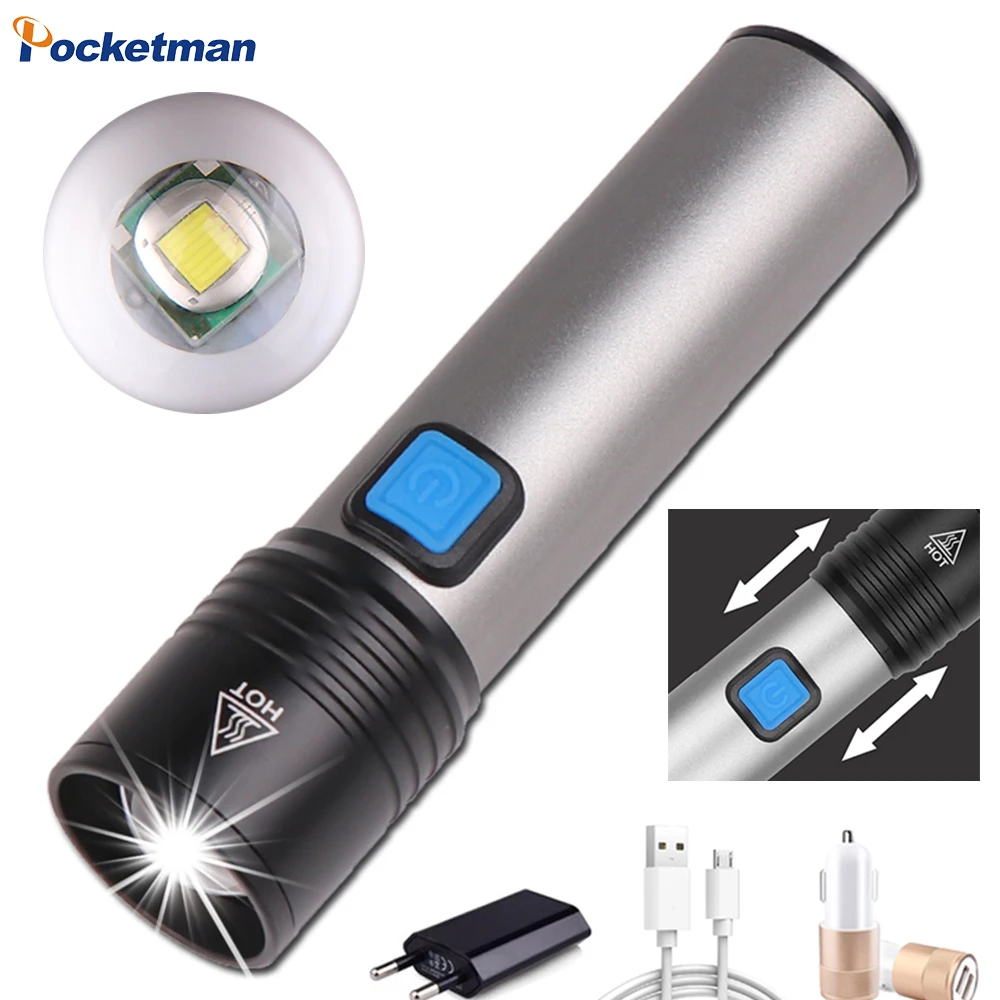 6000LM Flashlight USB Rechargeable Flashlight Waterproof Torch T6 LED Flashlight Portable Zoom Flashlight with Built-in Battery
6000LM Flashlight USB Rechargeable Flashlight Waterproof Torch T6 LED Flashlight Portable Zoom Flashlight with Built-in Battery