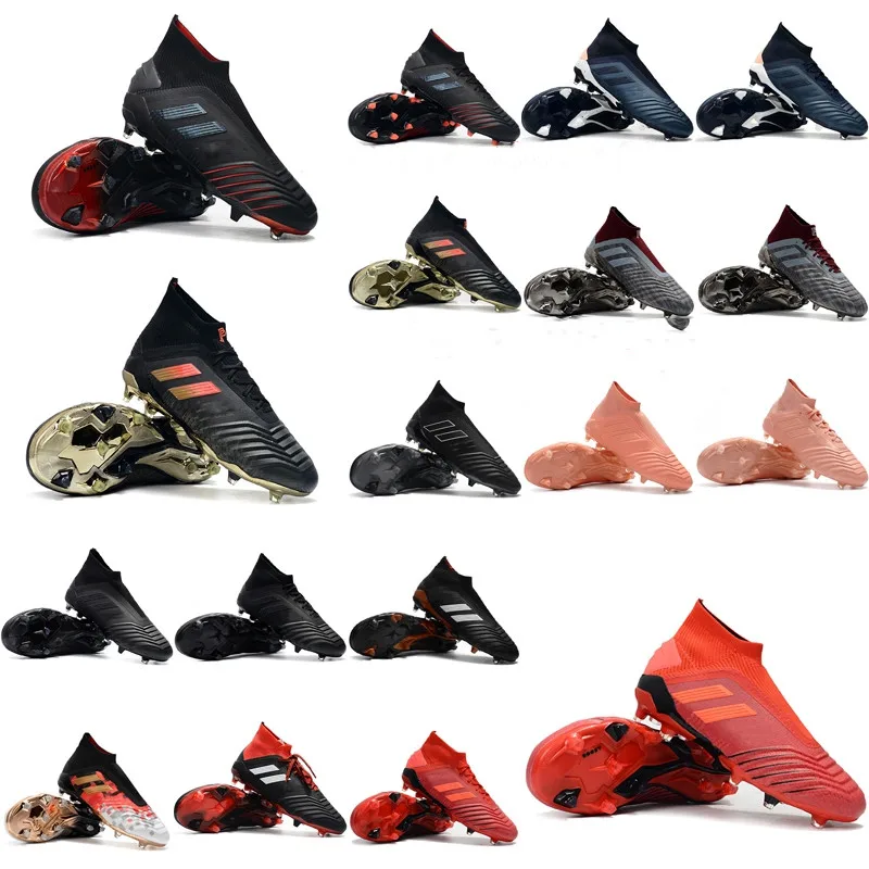 

2019 mens soccer shoes Predator 19.1 FG 18.1 high ankle soccer cleats Predator 19 FG 18 accelerator tango football boots Tacos d