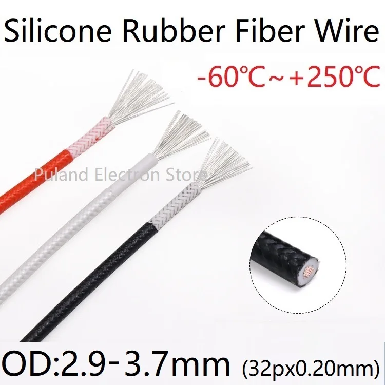 Silicone Rubber Wire OD 2.9mm - 3.7mm Fiber Braided Insulated Electric Heating Hotline Cable Copper High Temperature Carbon Warm
Silicone Rubber Wire OD 2.9mm - 3.7mm Fiber Braided Insulated Electric Heating Hotline Cable Copper High Temperature Carbon Warm