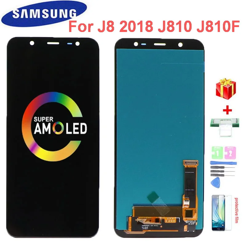 Фото Super AMOLED J810 ЖК-дисплей для Samsung Galaxy J8 2018 J810F SM-J810F дисплей сенсорный экран дигитайзер