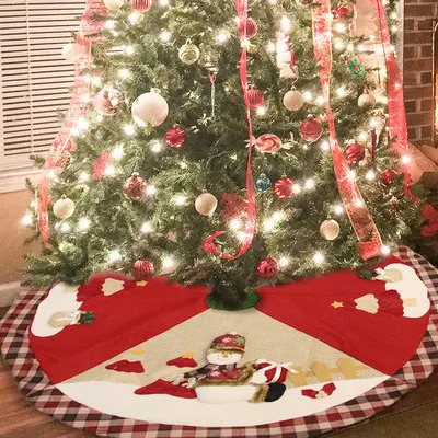 

Christmas tree apron tree skirt red Christmas decorations Christmas tree base Christmas tree ornaments