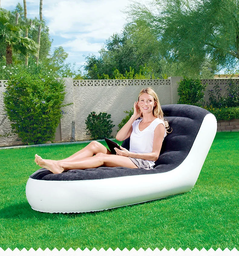 

The lazy chair Flocking inflatable sofa More creative Lounge sofa Lunch sit chair modern furniture adult inflatable chair