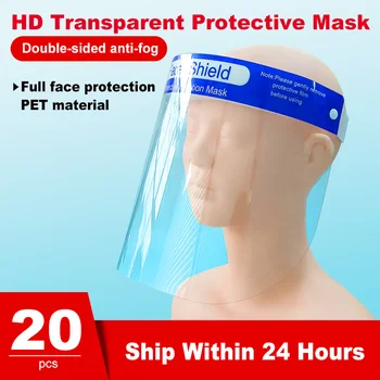 20PCS Full Face Masks Anti-droplets Anti-fog Dust-proof Face Shield Protective Cover Transparent Face Eyes Protector Safety Mask
20PCS Full Face Masks Anti-droplets Anti-fog Dust-proof Face Shield Protective Cover Transparent Face Eyes Protector Safety Mask