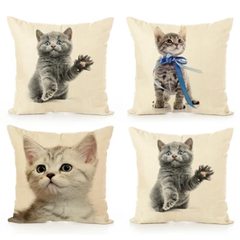 Cute Cat Printed Style Linen Pillow Cover and Animals Square Comfortable Home Decorative Cat Pillowcase
Cute Cat Printed Style Linen Pillow Cover and Animals Square Comfortable Home Decorative Cat Pillowcase