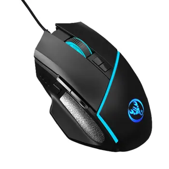 

A876 RGB Glowing Wired Mouse Optical Gaming Mouse Four-Way Scroll Wheel 4D Ergonomic Design Computer Mouse Computer Accessories